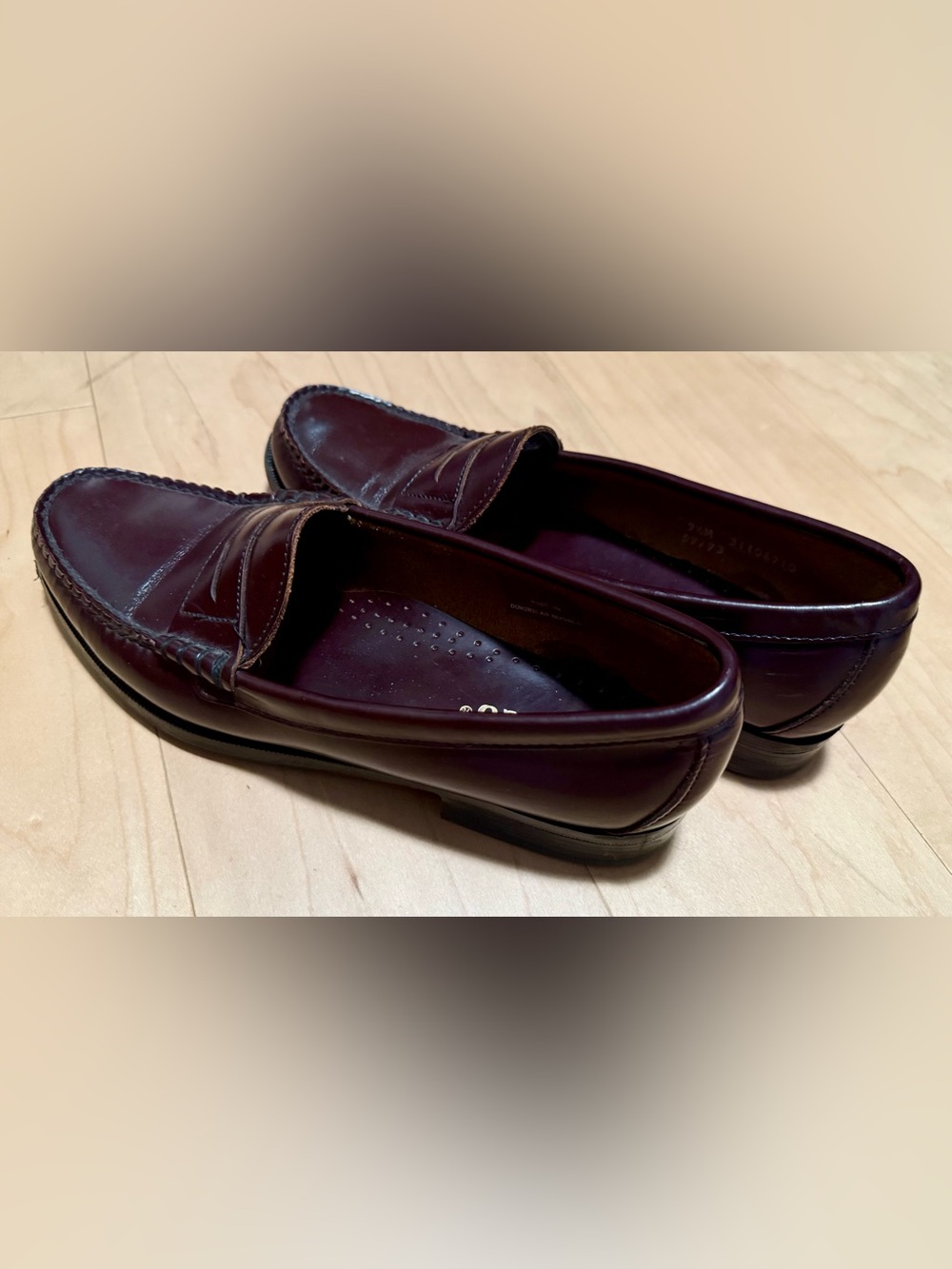 Sebago Penny Loafers Oxblood Burgundy Leather Slip On Men’s US 9.5M